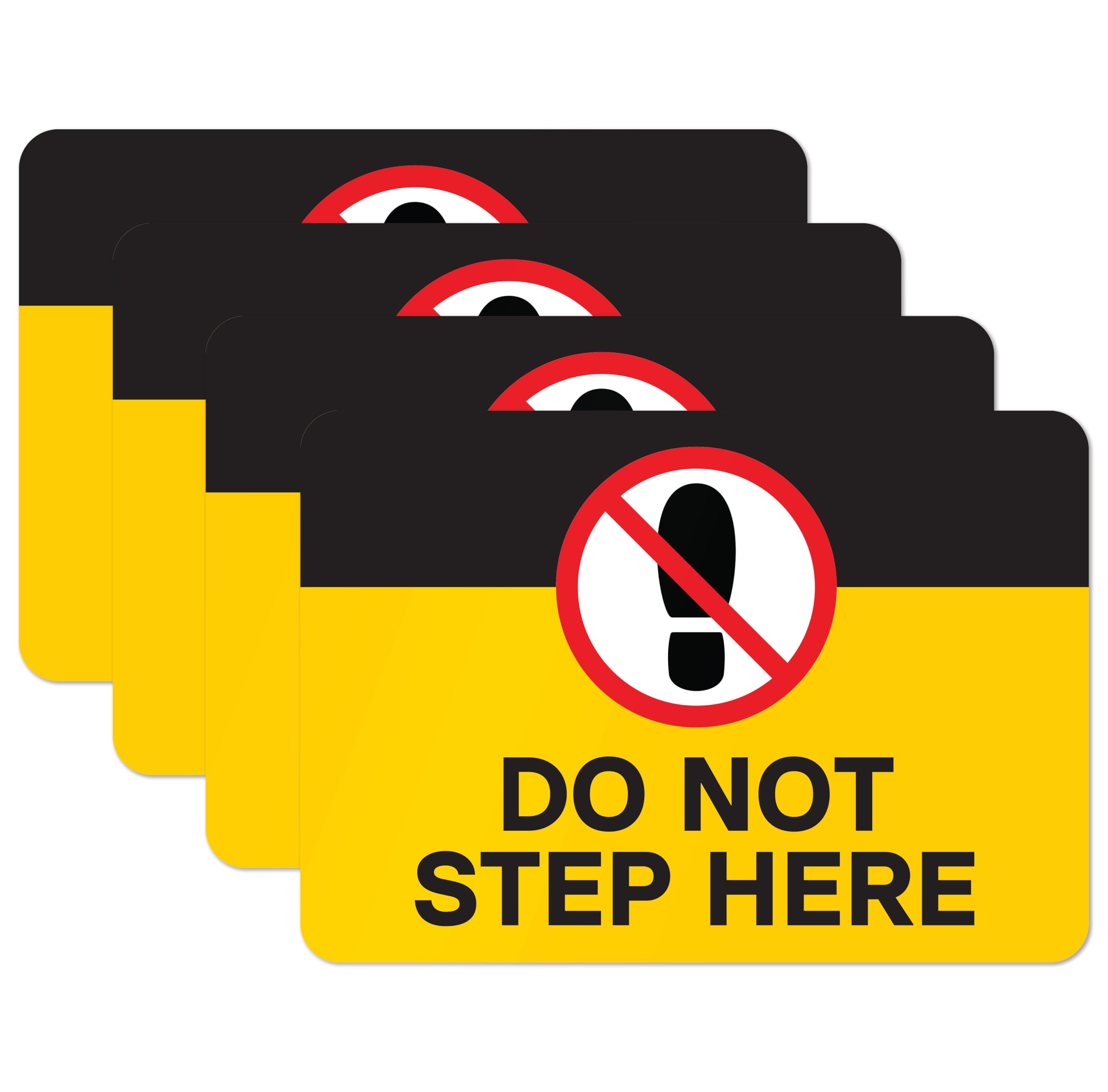 4pk Do Not Step Here Stickers | Self Adhesive Vinyl Safety